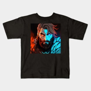 Artistic Viking Frost and Fire Kids T-Shirt